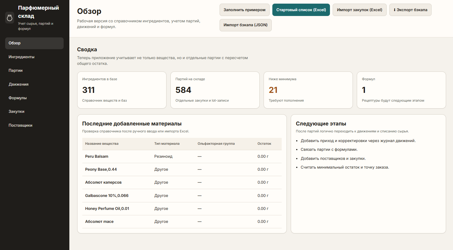 Экран Обзор